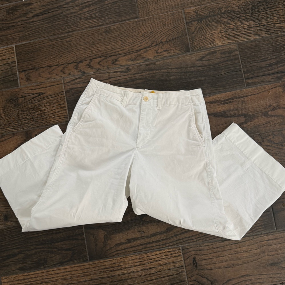 Ralph Lauren Polo White Pants wide leg cropped